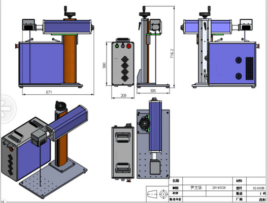 Copper Brass Aluminum Laser Marking Machine 20W/30W 0.01mm Repeated Accuracy